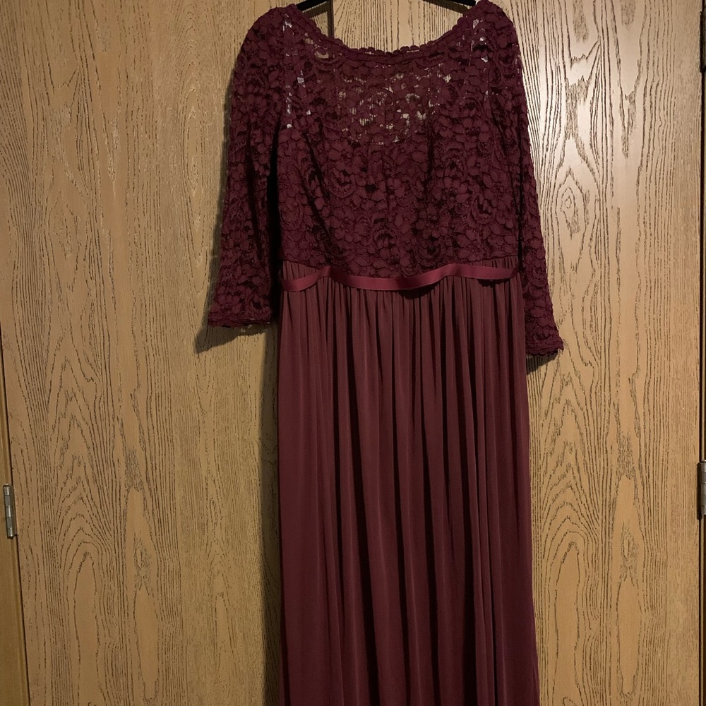 David’s Bridal wine dress